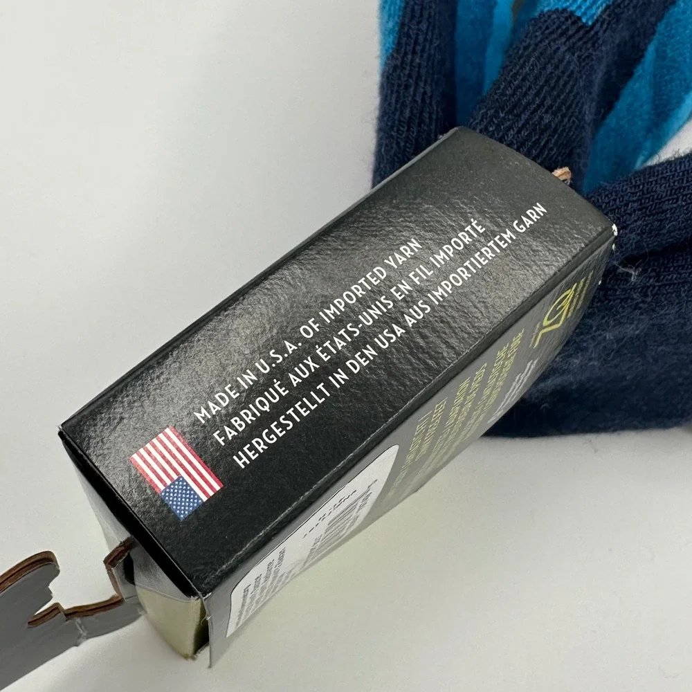 Smartwool Wintersport Bolt Socks Kids Size M Navy Blue Red Merino Wool Ski Sock